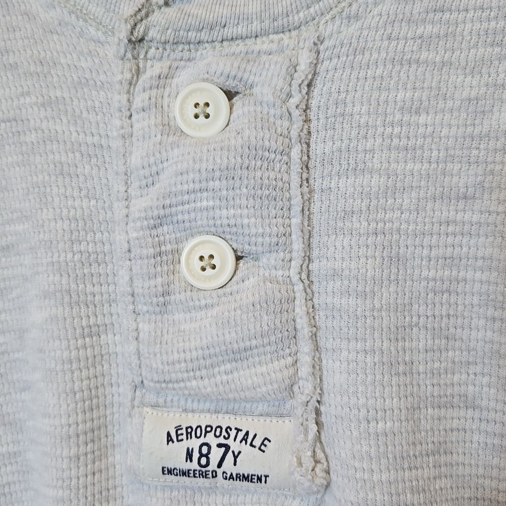 Aeropostale‎ Men's Y2K Thermal Henley Shirt XL Waffle Knit Thick Muscle 2000's - Picture 5 of 15